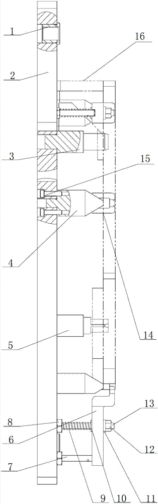 Clamp for machining drilling and milling joint surface of engine cylinder head