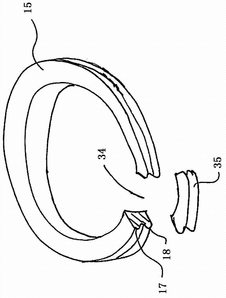 Device comprising a ring cylinder and a ring piston