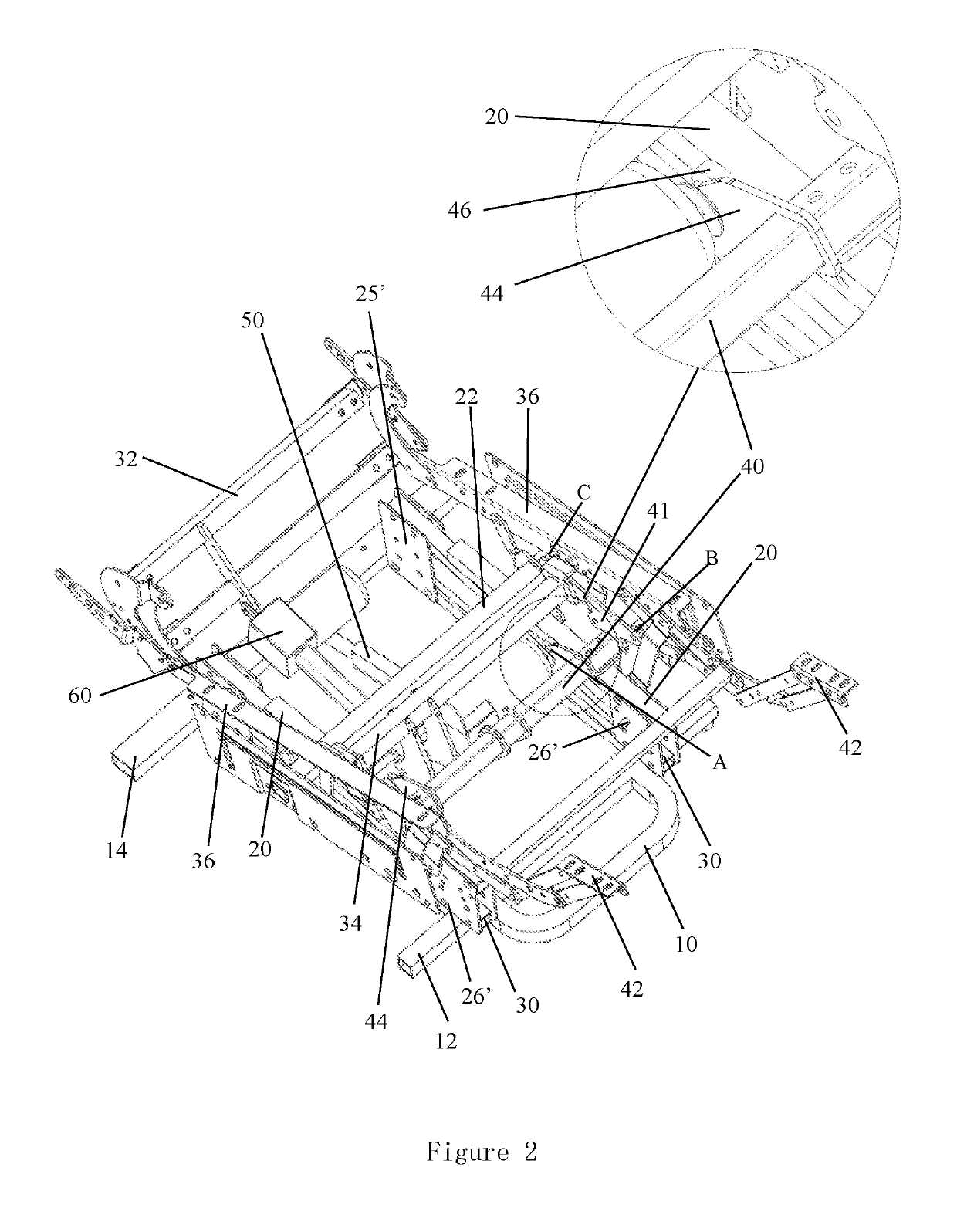 Chair frame with high strength and high stability