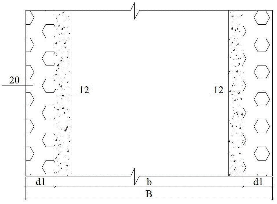 Large-span heavy-load force-induced backfill open-hole lining structure