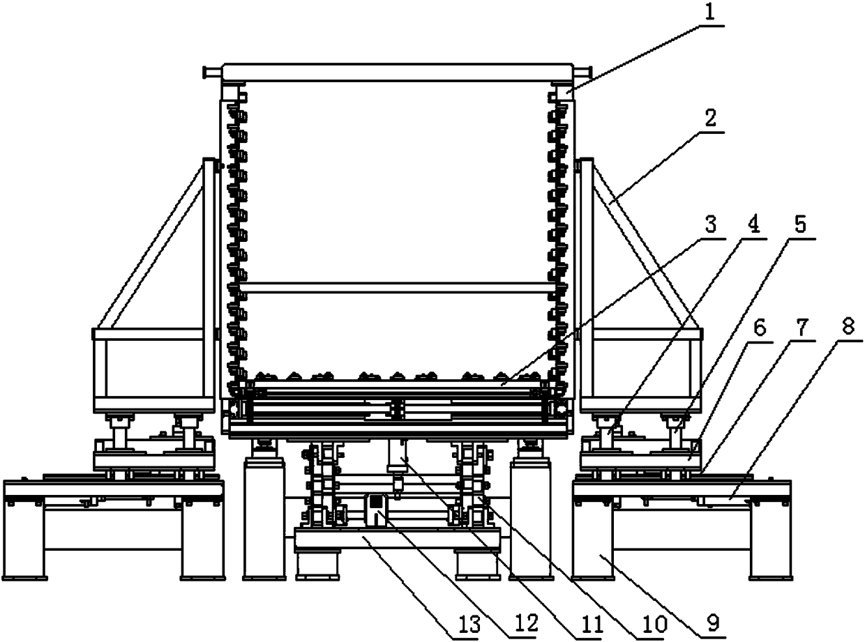 A vacuum glass furnace conveying system