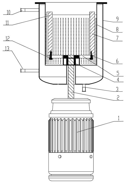Extruding, filtering and stirring device for feeding end of micro-jet equipment and cleaning mode