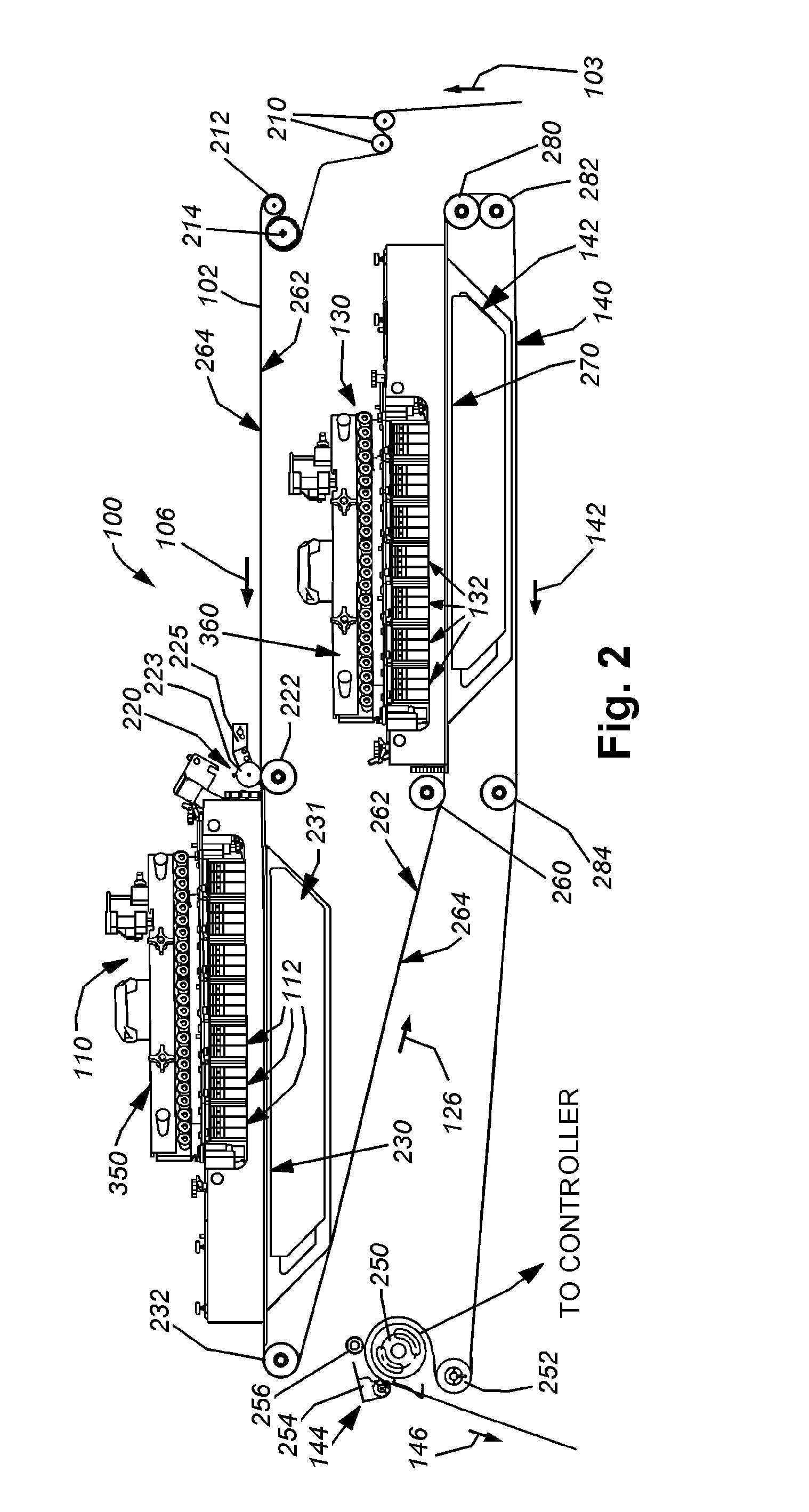 System and method for printing a continuous web employing a plurality of interleaved ink-jet pens fed by a bulk ink source