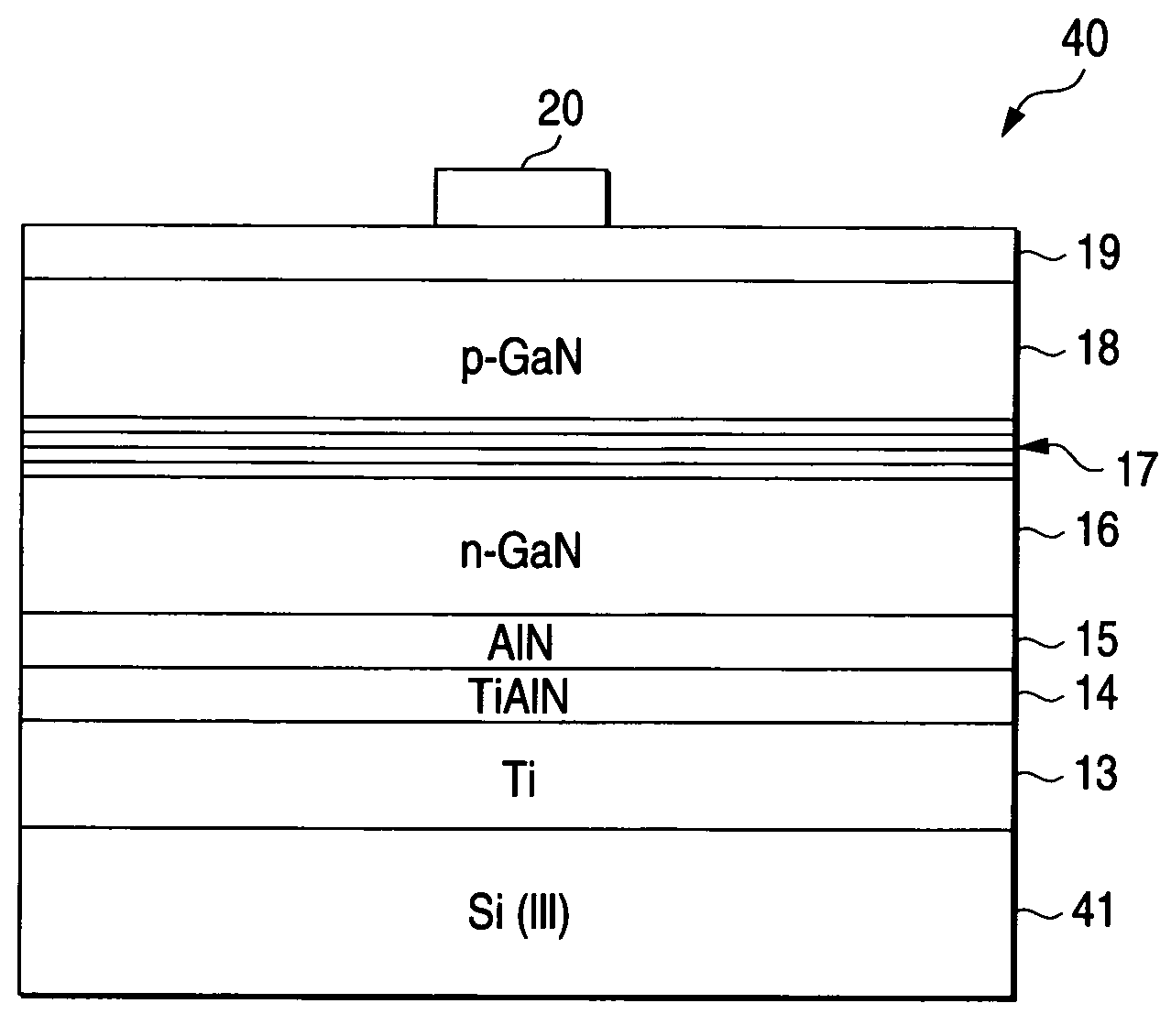 Compound semiconductor element based on Group III element nitride