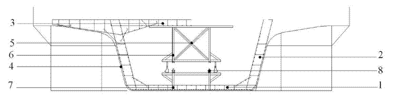 Integrated reinforcement bar pre-binding forming die constructing method for bridge construction