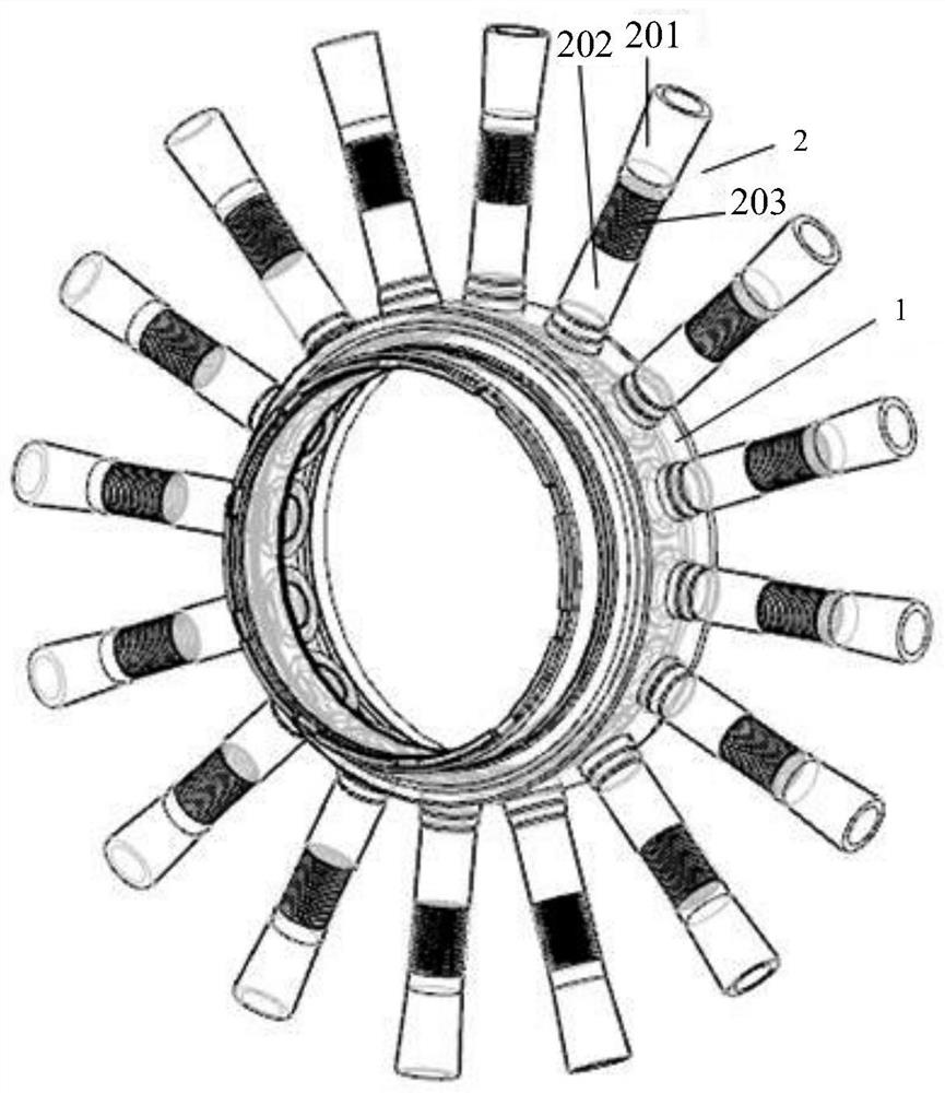 Vortex reduction device, vortex reduction tube and method for arranging vortex reduction tube