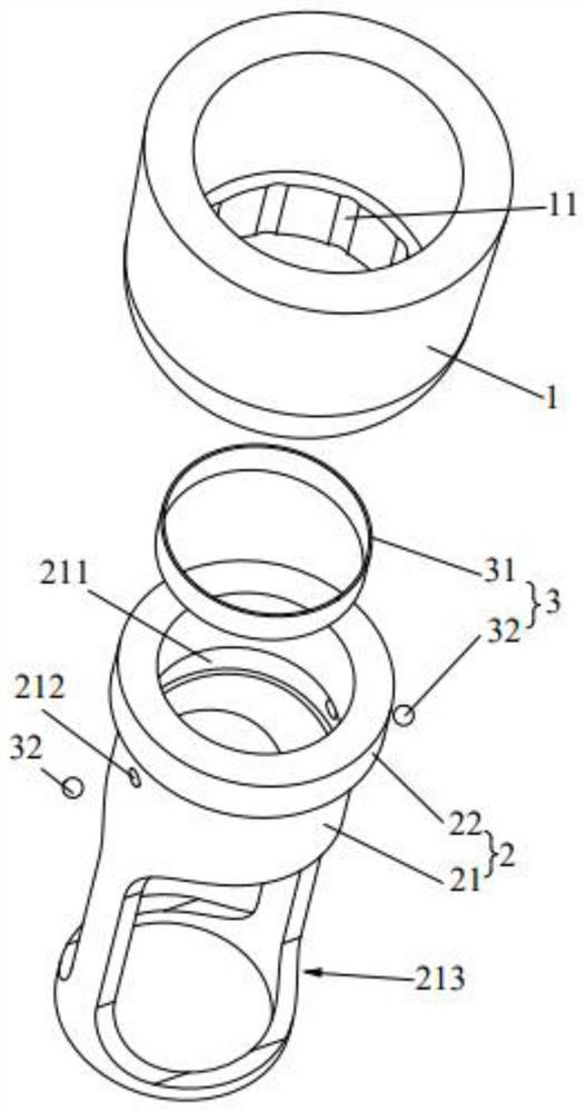 Length adjusting device and laser treatment handle