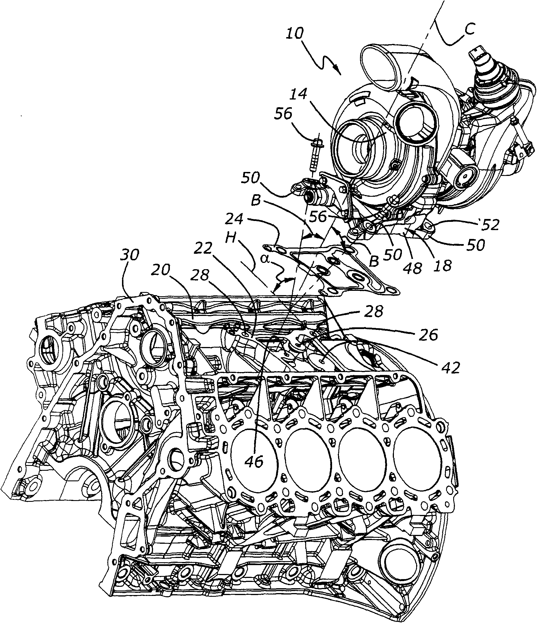 Turbocharger system with internally isolated turbocharger oil drainback passage