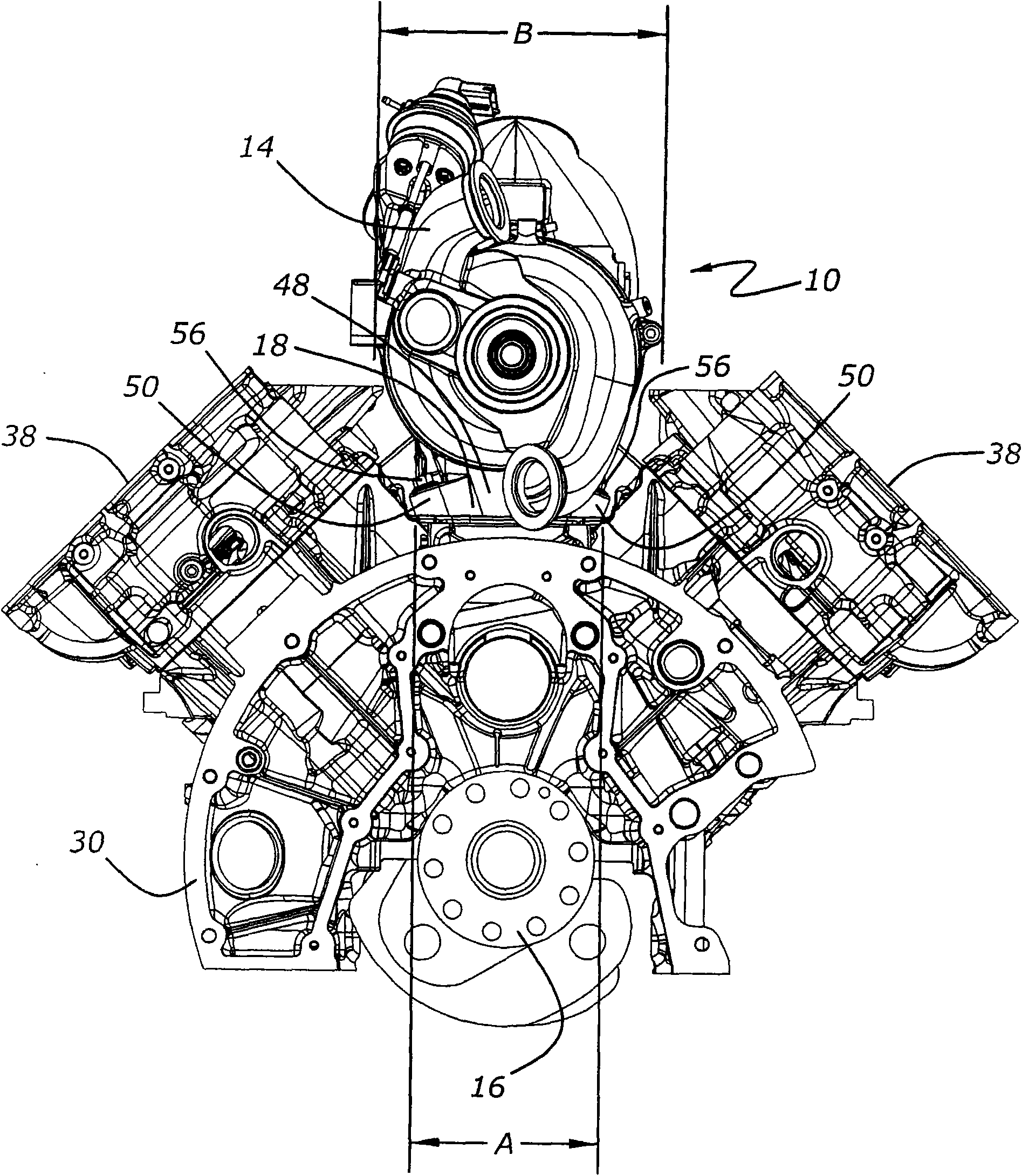 Turbocharger system with internally isolated turbocharger oil drainback passage