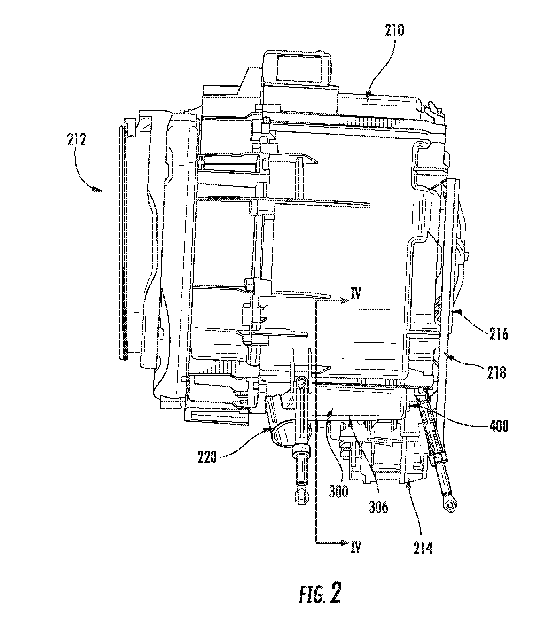 Heater pocket for a household appliance