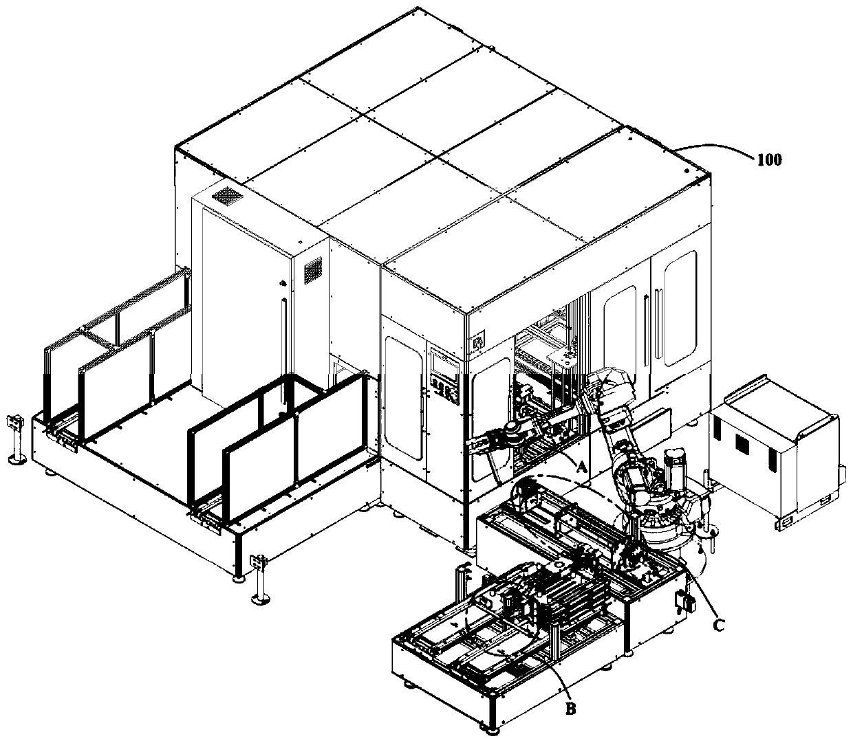 Flower basket pressing rod automatic mounting system