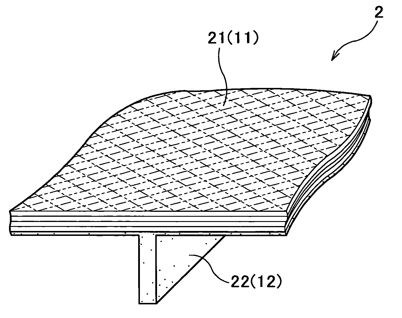 Molded product of fiber reinforced composite material and method