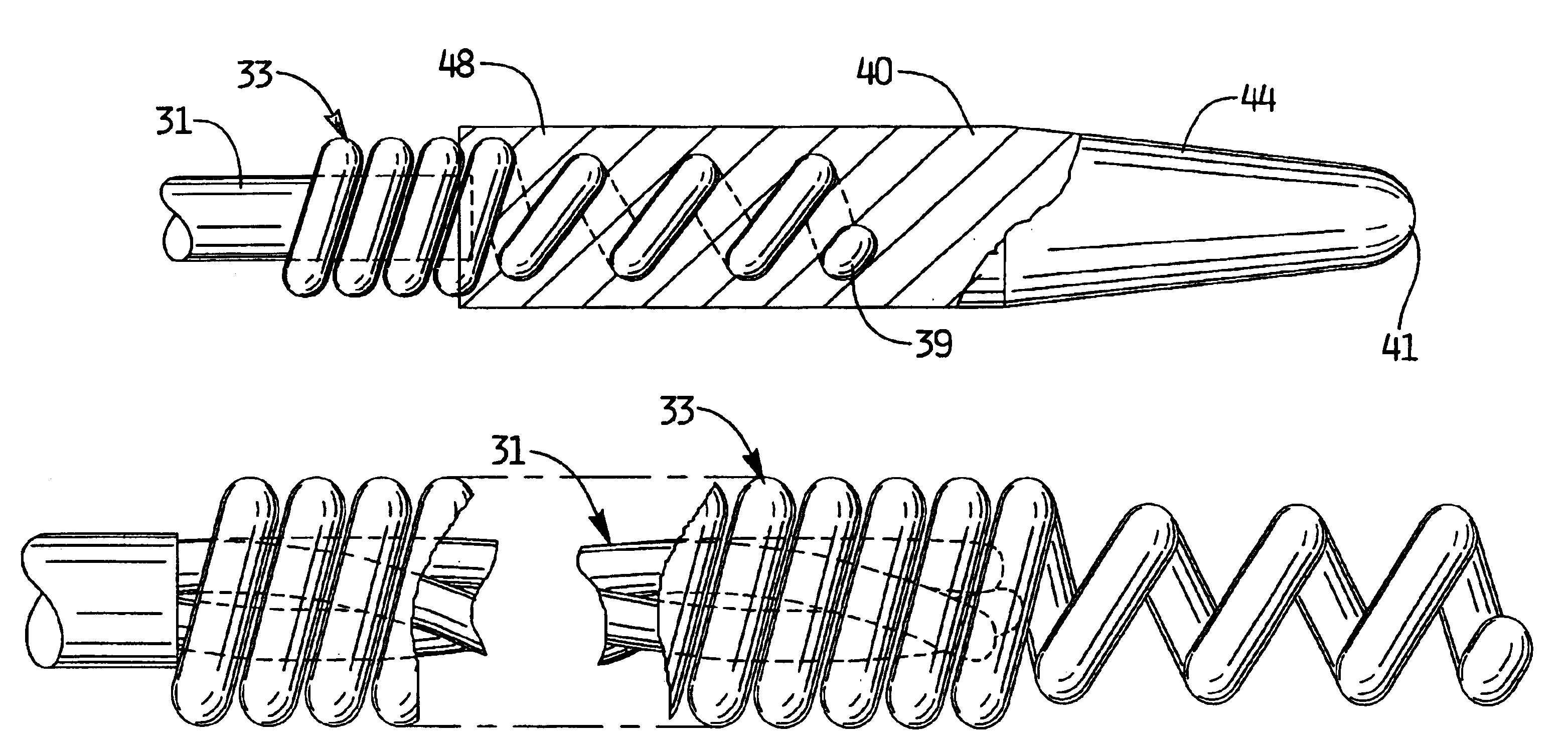 Thrombectomy device with multi-layered rotational wire