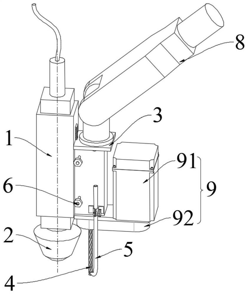 Mechanical subtractive and laser additive synchronous machining device and method