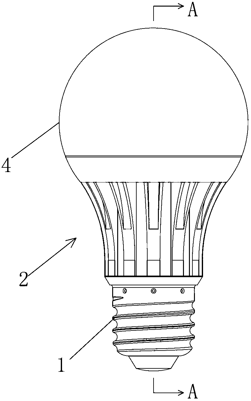 Wide-angle LED lamp