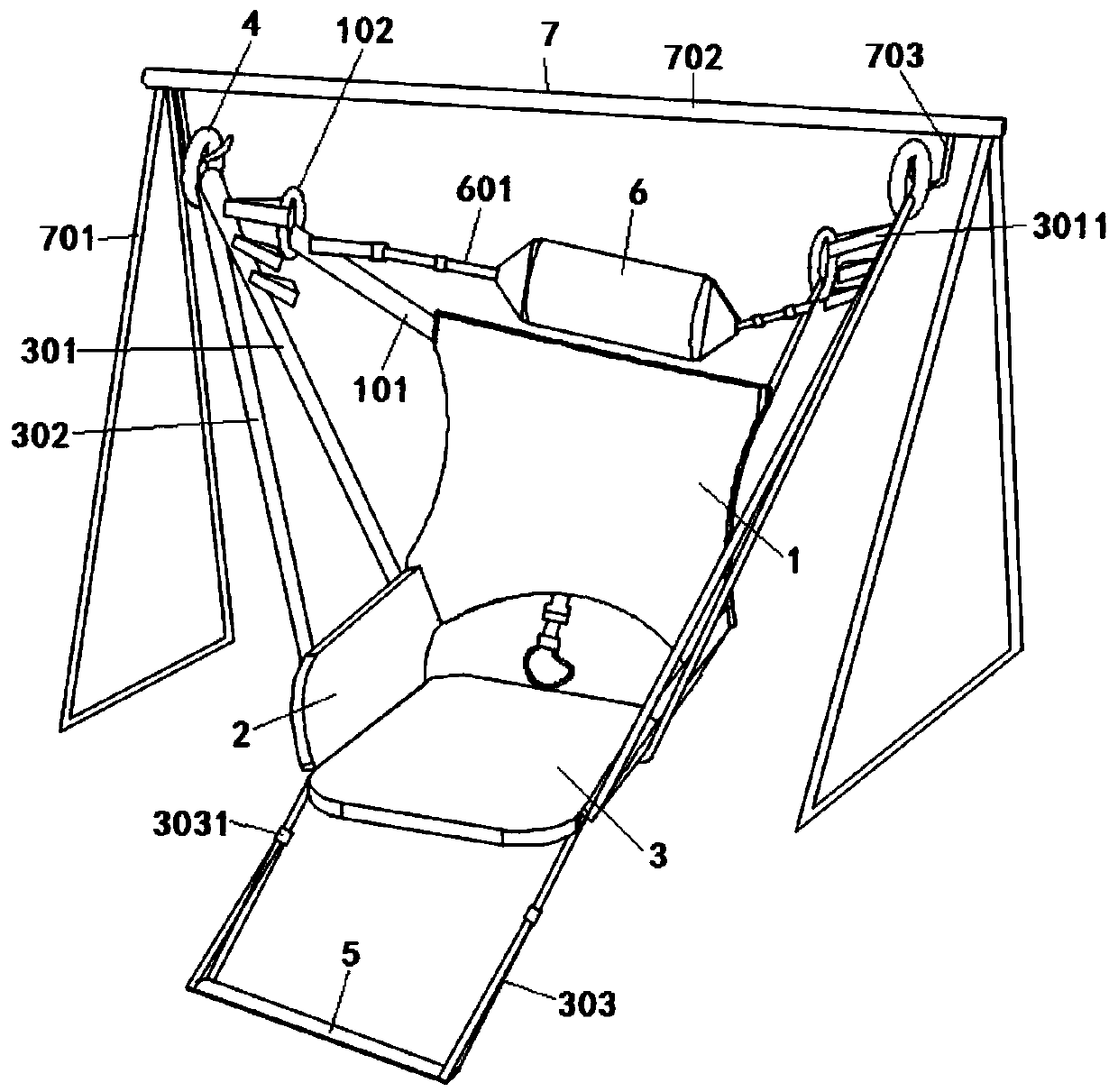 Adjustable hanging seat convenient to disassemble