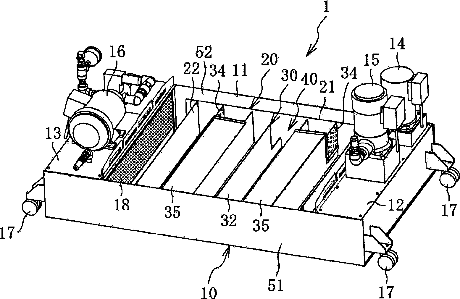 Device for filtering cutting fluid