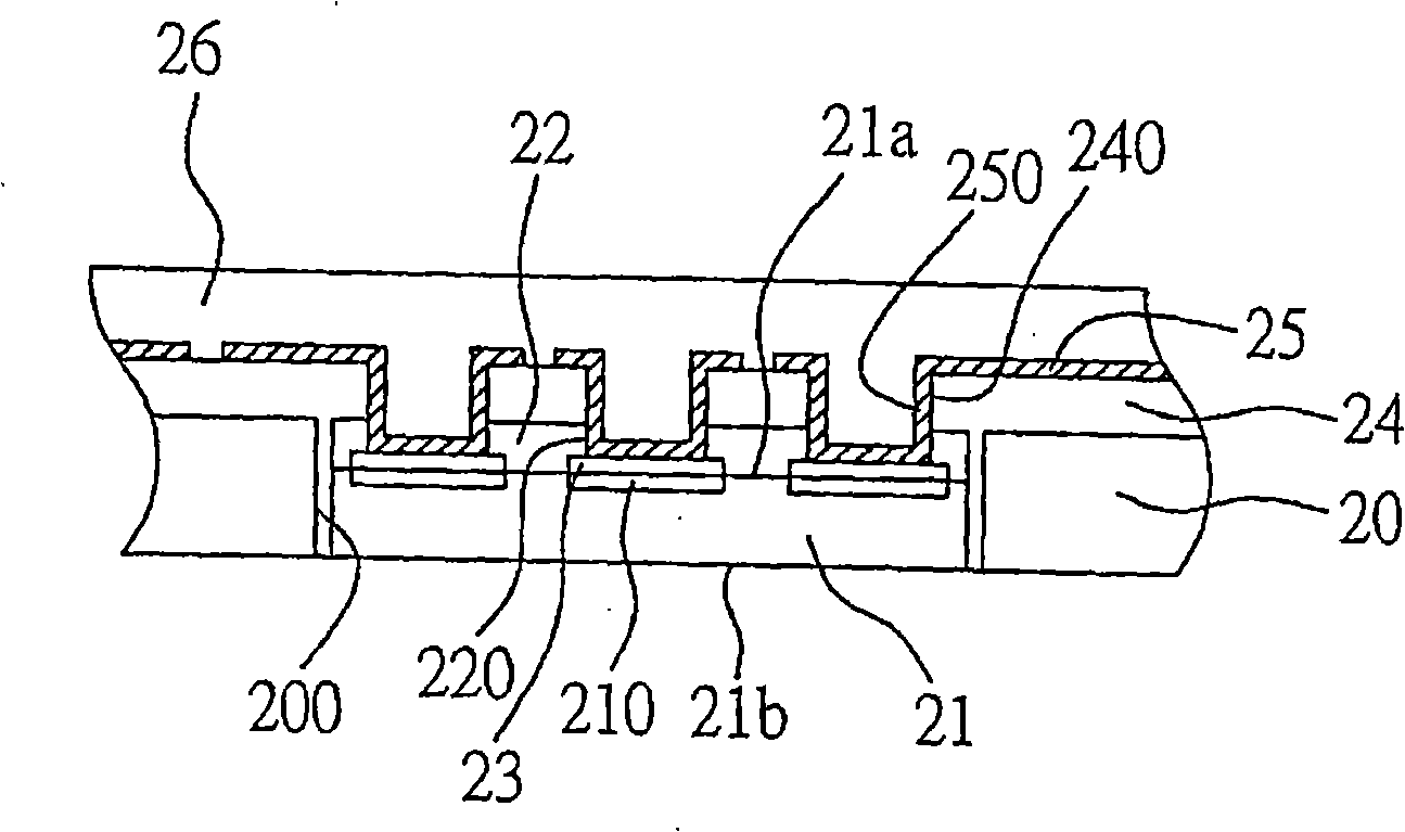 Electric connecting structure of circuit board embedding with semiconductor chip