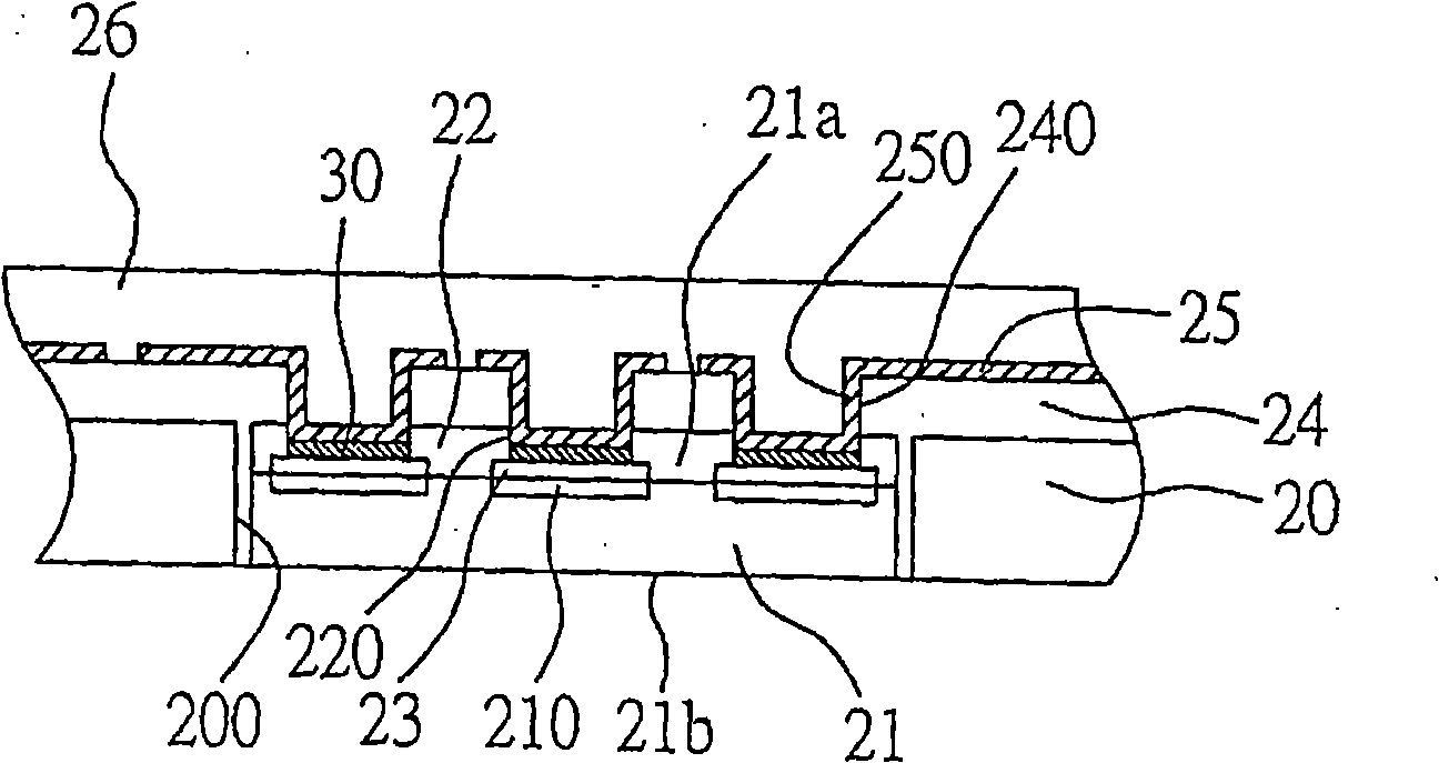 Electric connecting structure of circuit board embedding with semiconductor chip