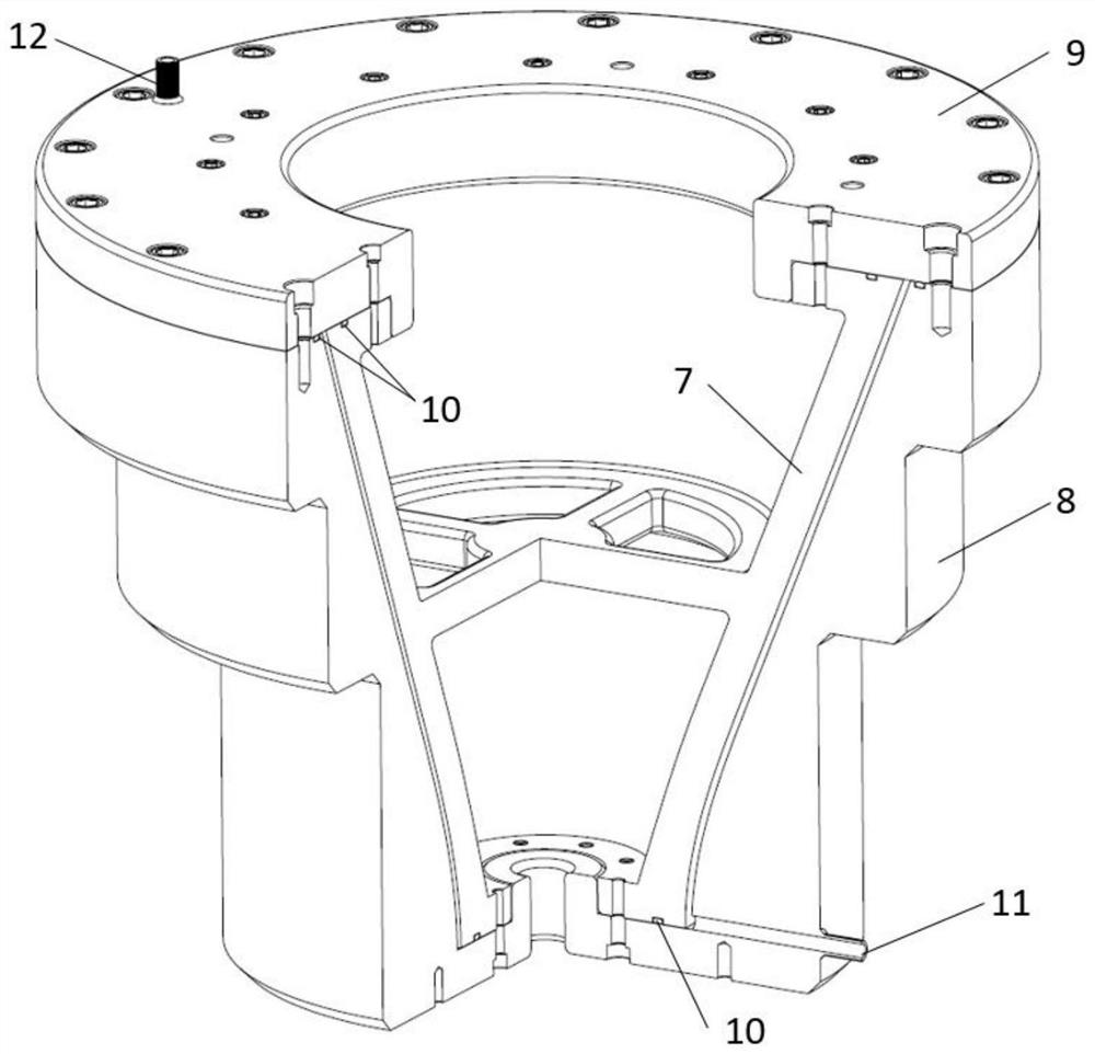 Preparation mold and preparation method of integrated composite material spray pipe