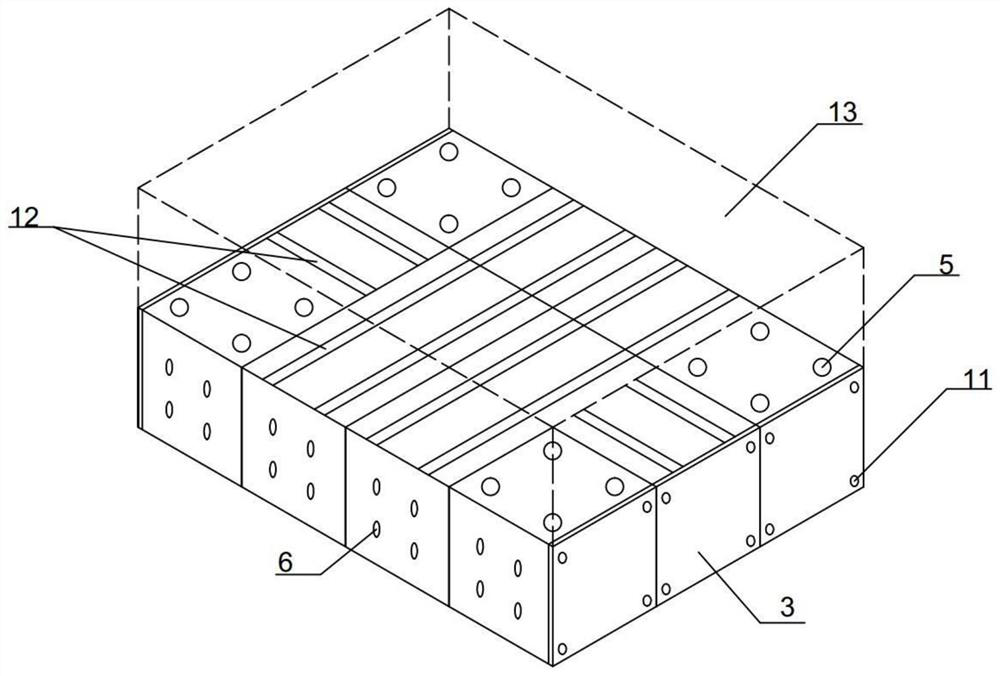 Assembly type foundation unit of prefabricated cabin type transformer substation base of whole station and transformer substation base