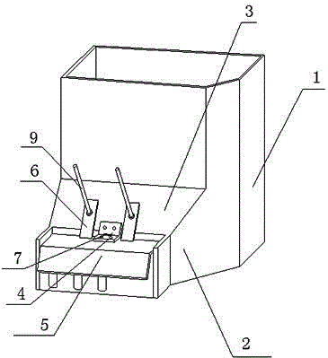 A plastic packaging material discharge device