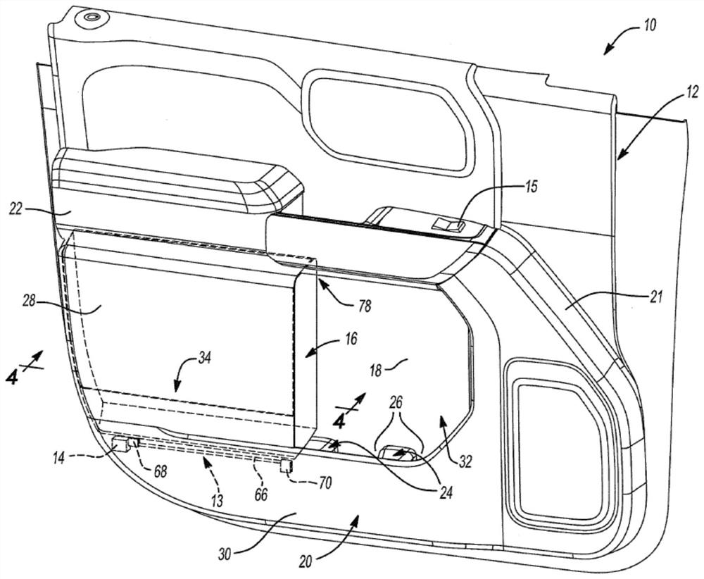 Vehicle door assembly including a storage box translatable in a fore-aft direction