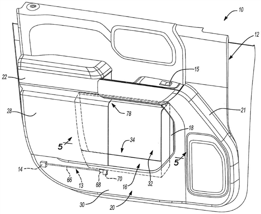 Vehicle door assembly including a storage box translatable in a fore-aft direction
