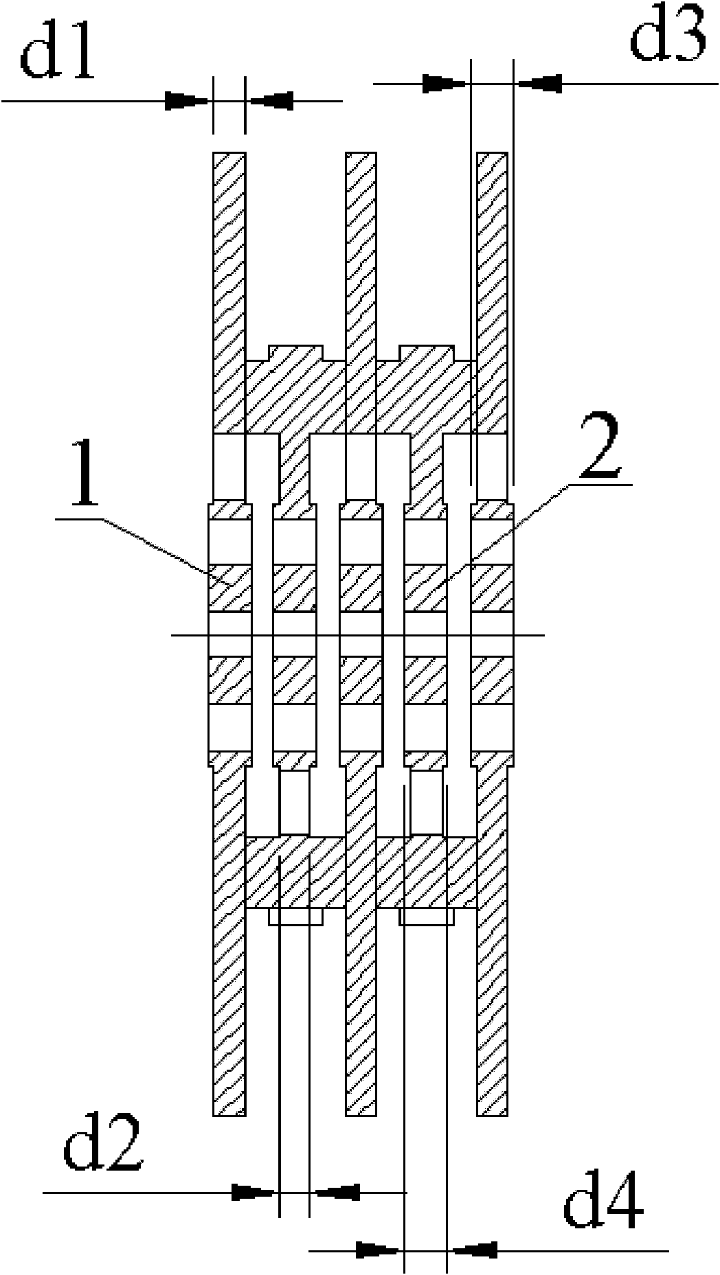 Slow-wave structure of multiple-beam coupling cavity traveling-wave tube and manufacturing method of slow-wave structure