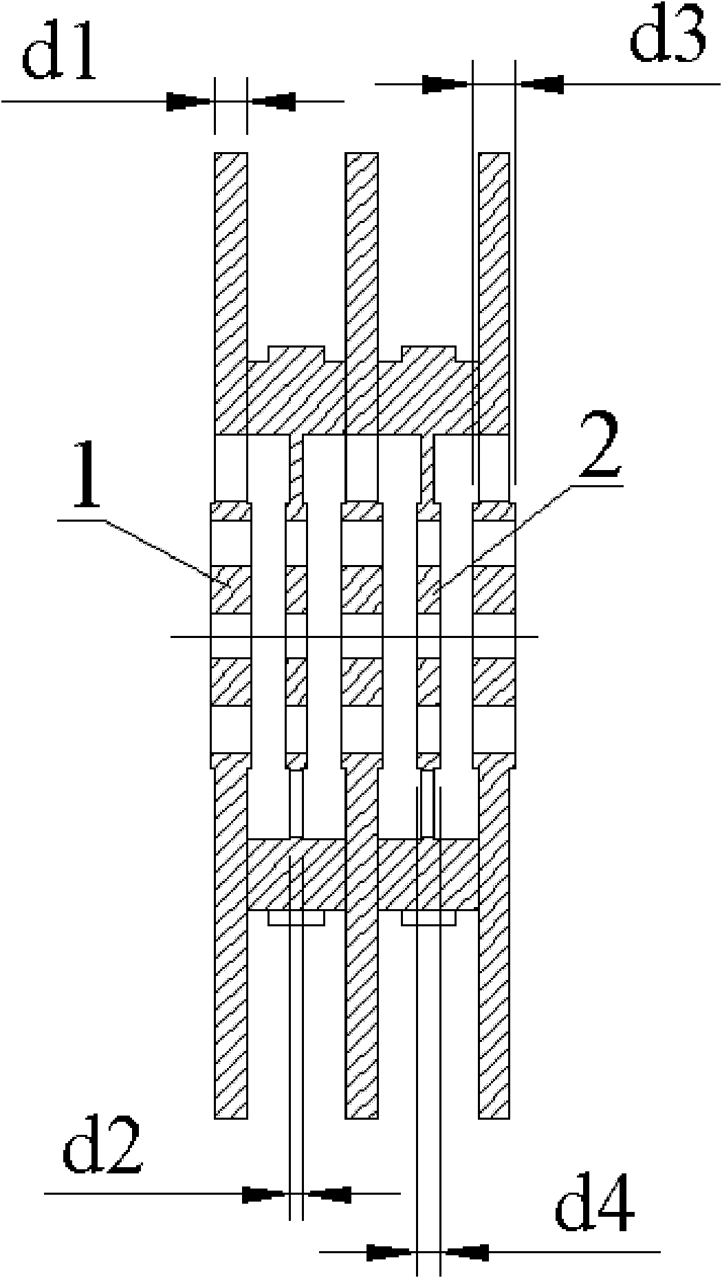 Slow-wave structure of multiple-beam coupling cavity traveling-wave tube and manufacturing method of slow-wave structure