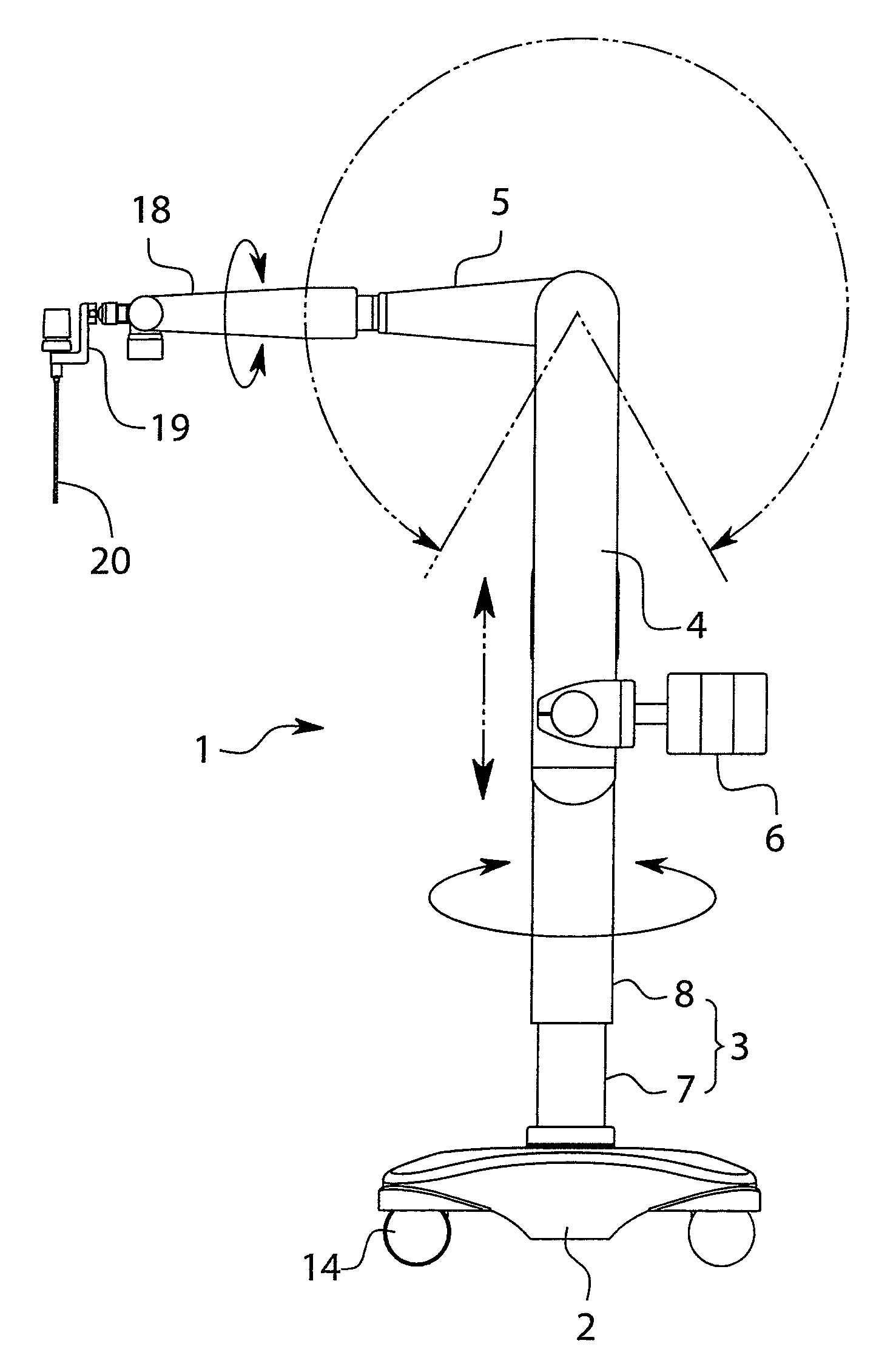 Holding arm apparatus for medical tool