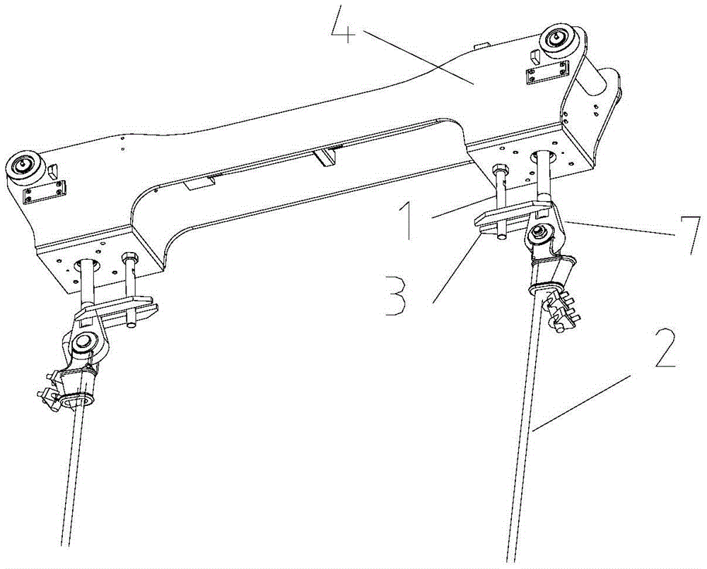 Steel wire rope rotation preventing device applied to container crane