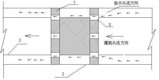 Integral irrigation and drainage pipe system of saline-alkali soil farmland and construction method