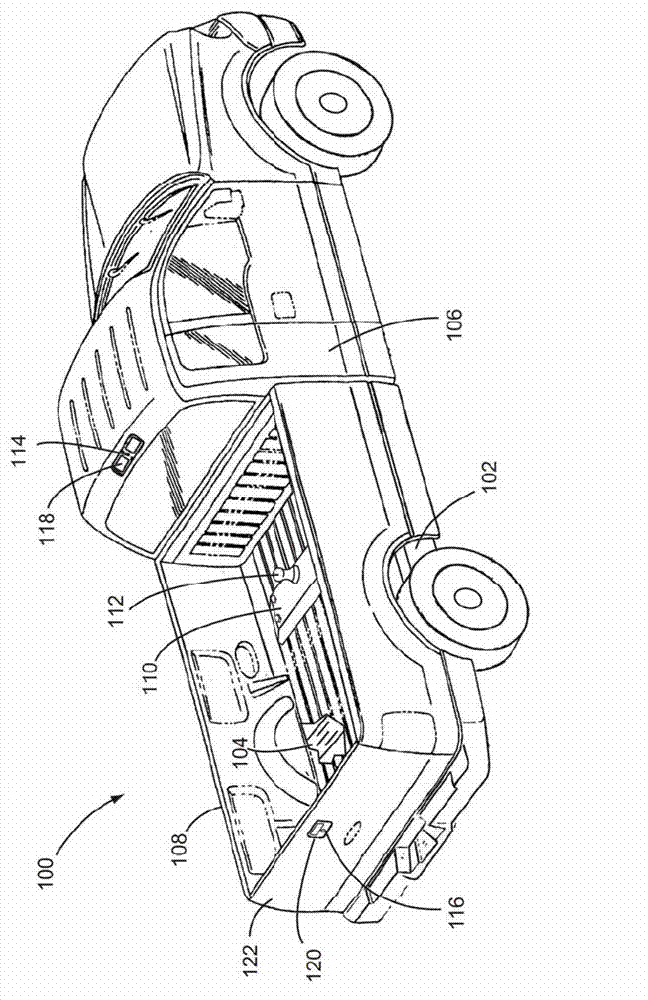 Vehicle backup camera for viewing a mid-chassis mounted trailer hitching structure