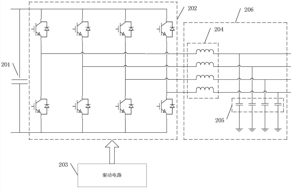 Three-phase four-wire uninterrupted power supply device with function of active filter