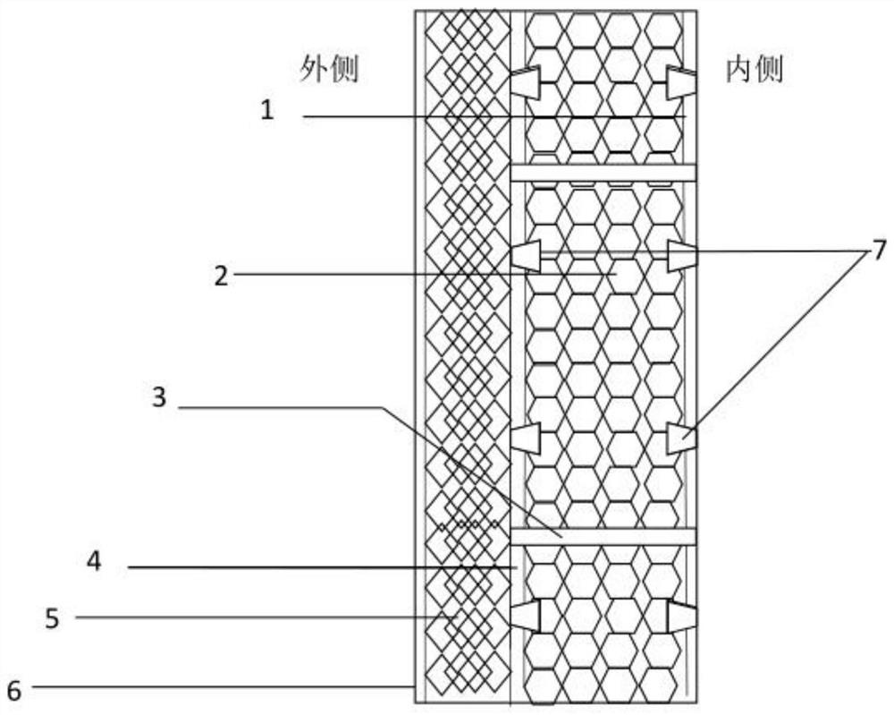 Lightweight high-strength microcirculation composite external heat preservation fireproof non-dismantling formwork and preparation method thereof