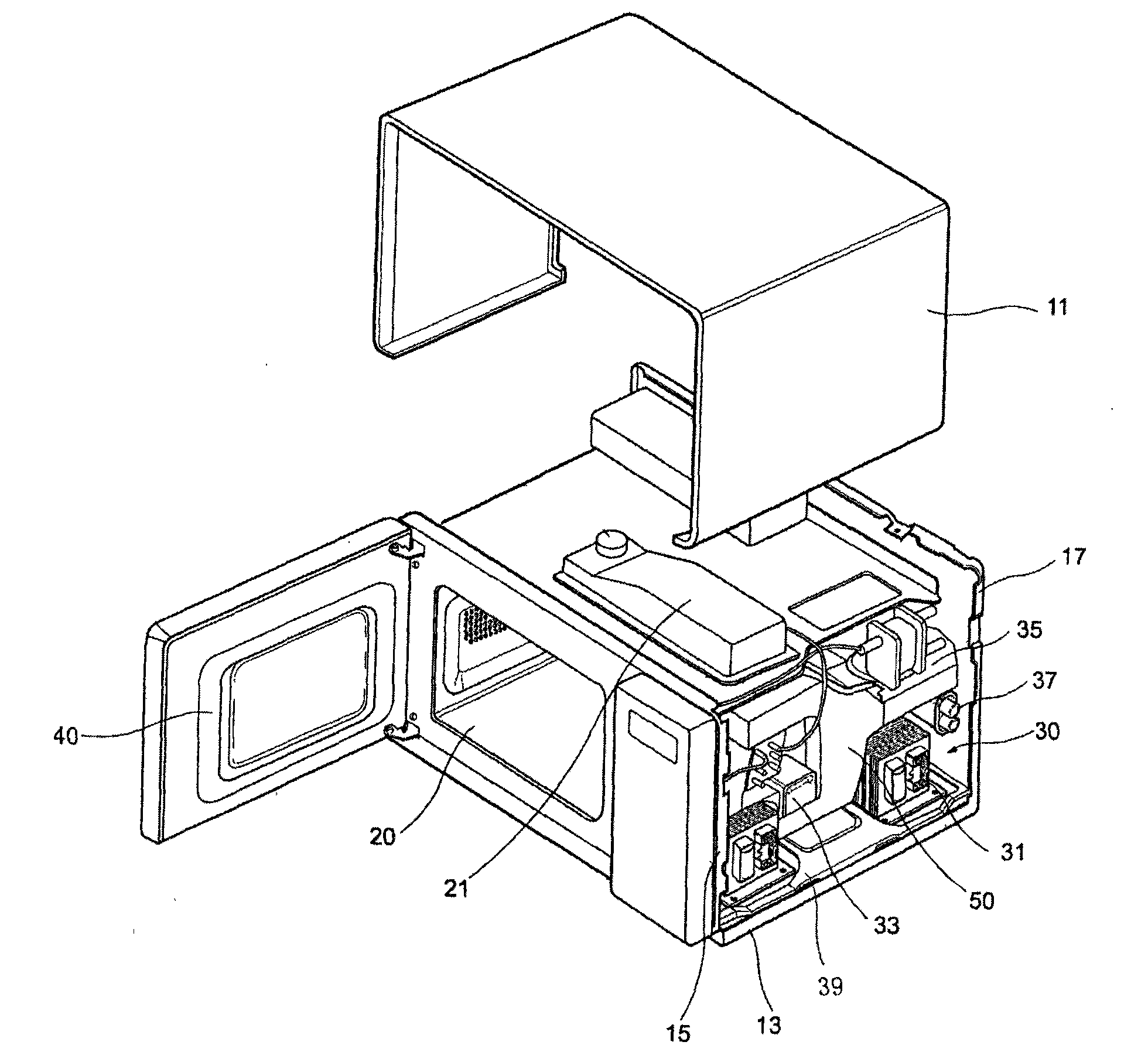 Temperature sensor structure of microwave oven