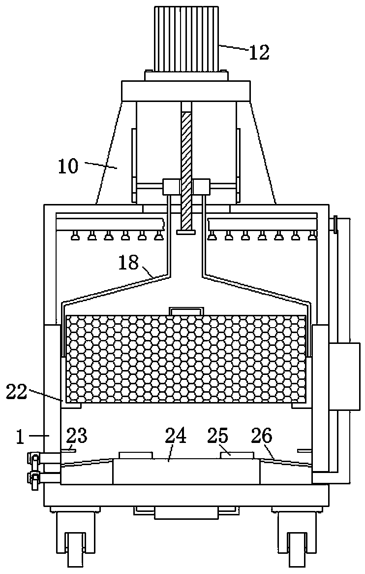 Agricultural fruit and vegetable cleaning device