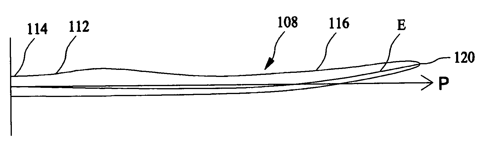 Wind turbine rotor blade with in-plane sweep and devices using same, and method for making same
