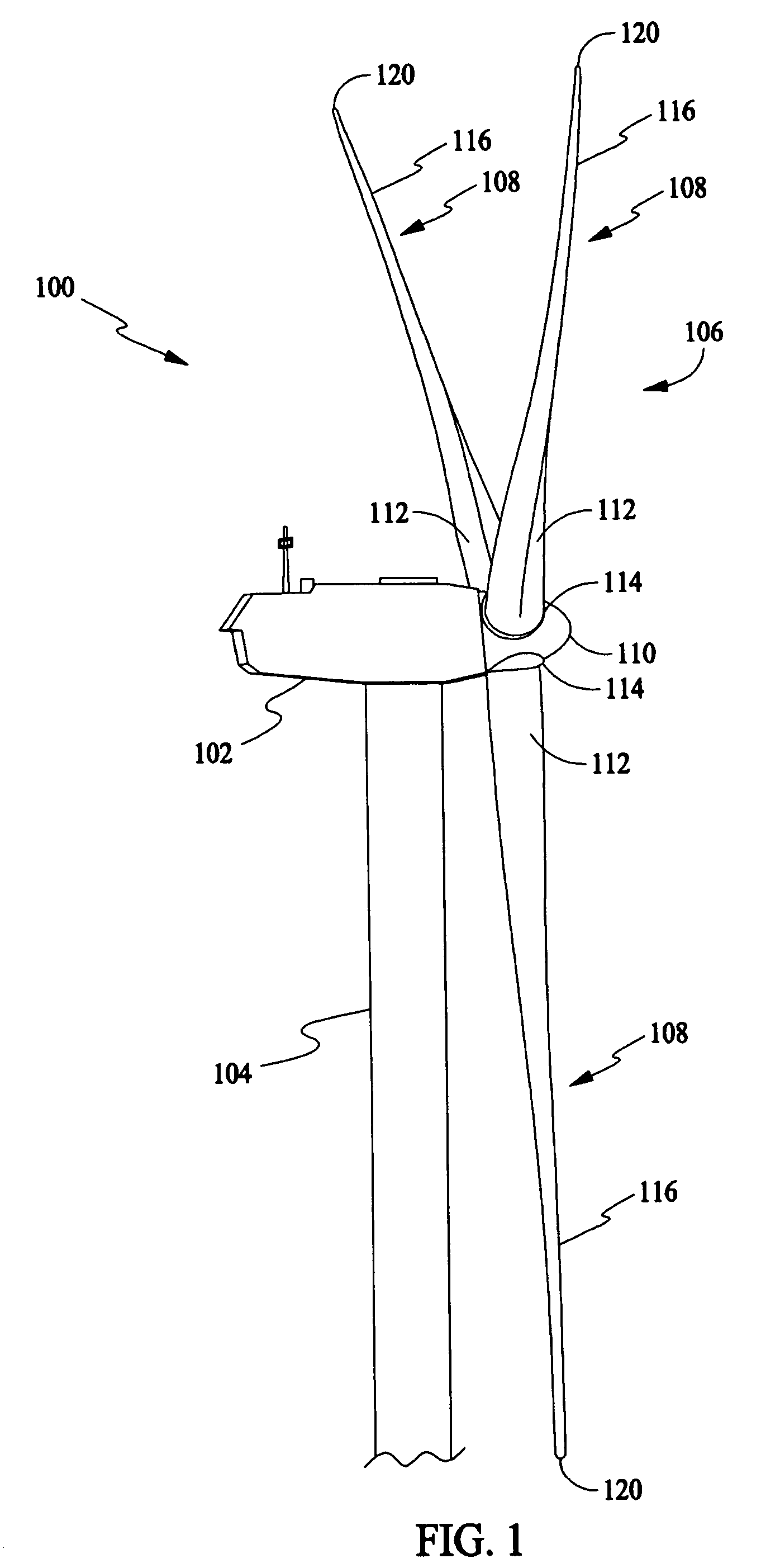 Wind turbine rotor blade with in-plane sweep and devices using same, and method for making same
