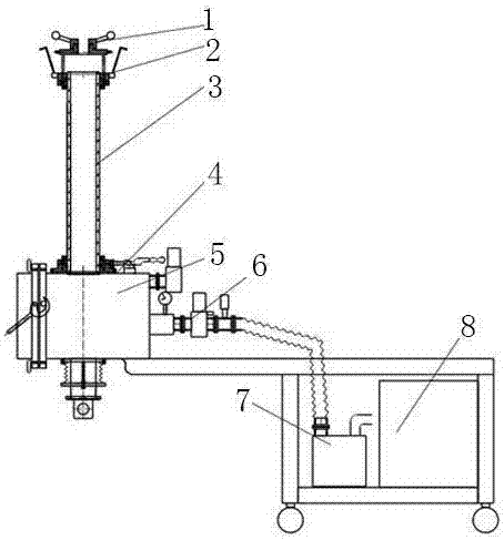 High-temperature high-pressure hydrogen-containing metal material mechanical performance testing device