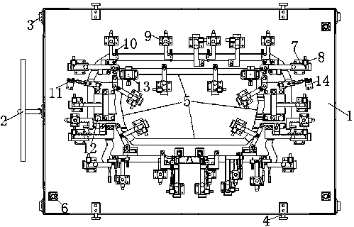 An automobile front-end frame assembly inspection tool
