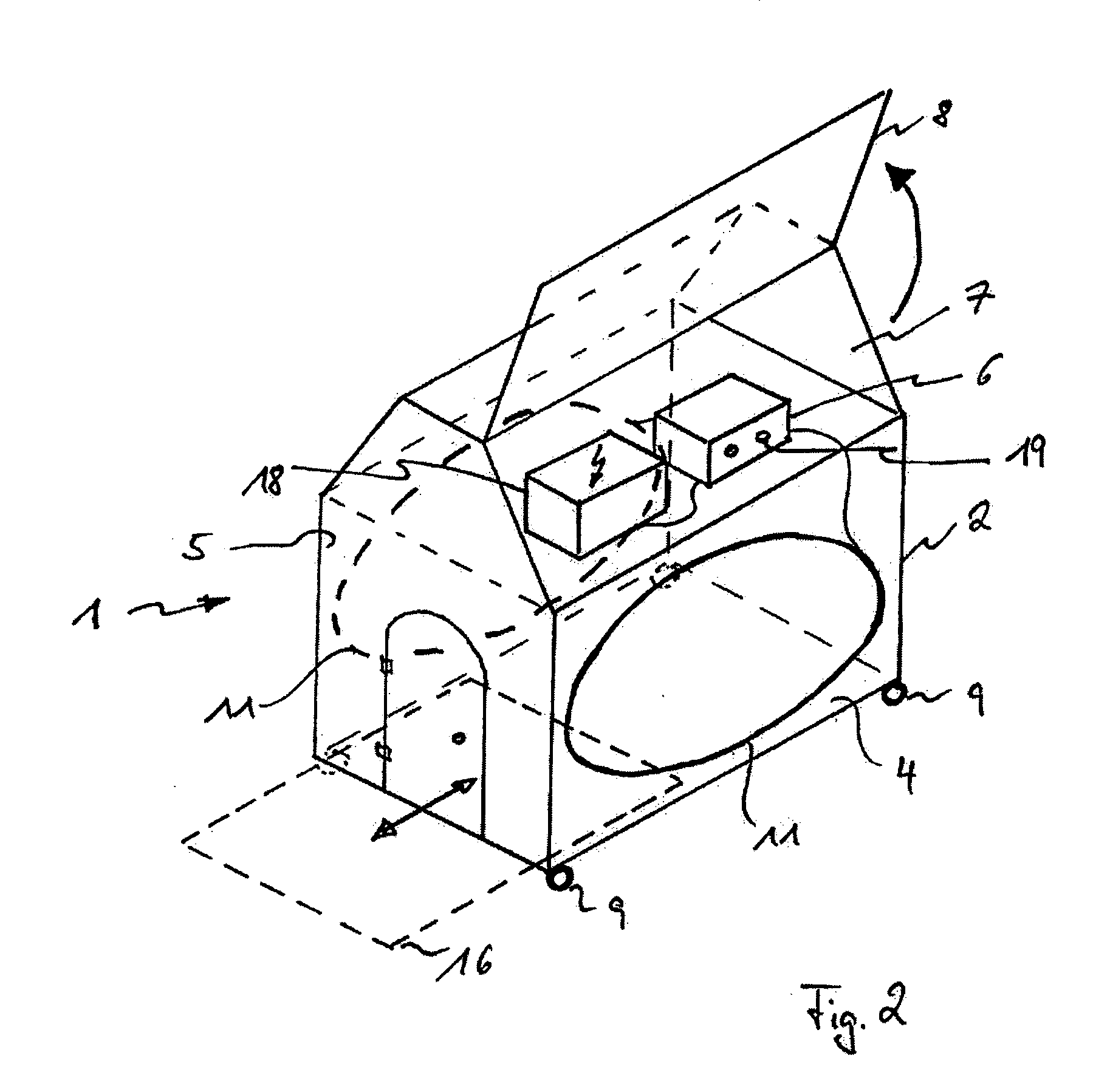 Application device for magnetic field treatment