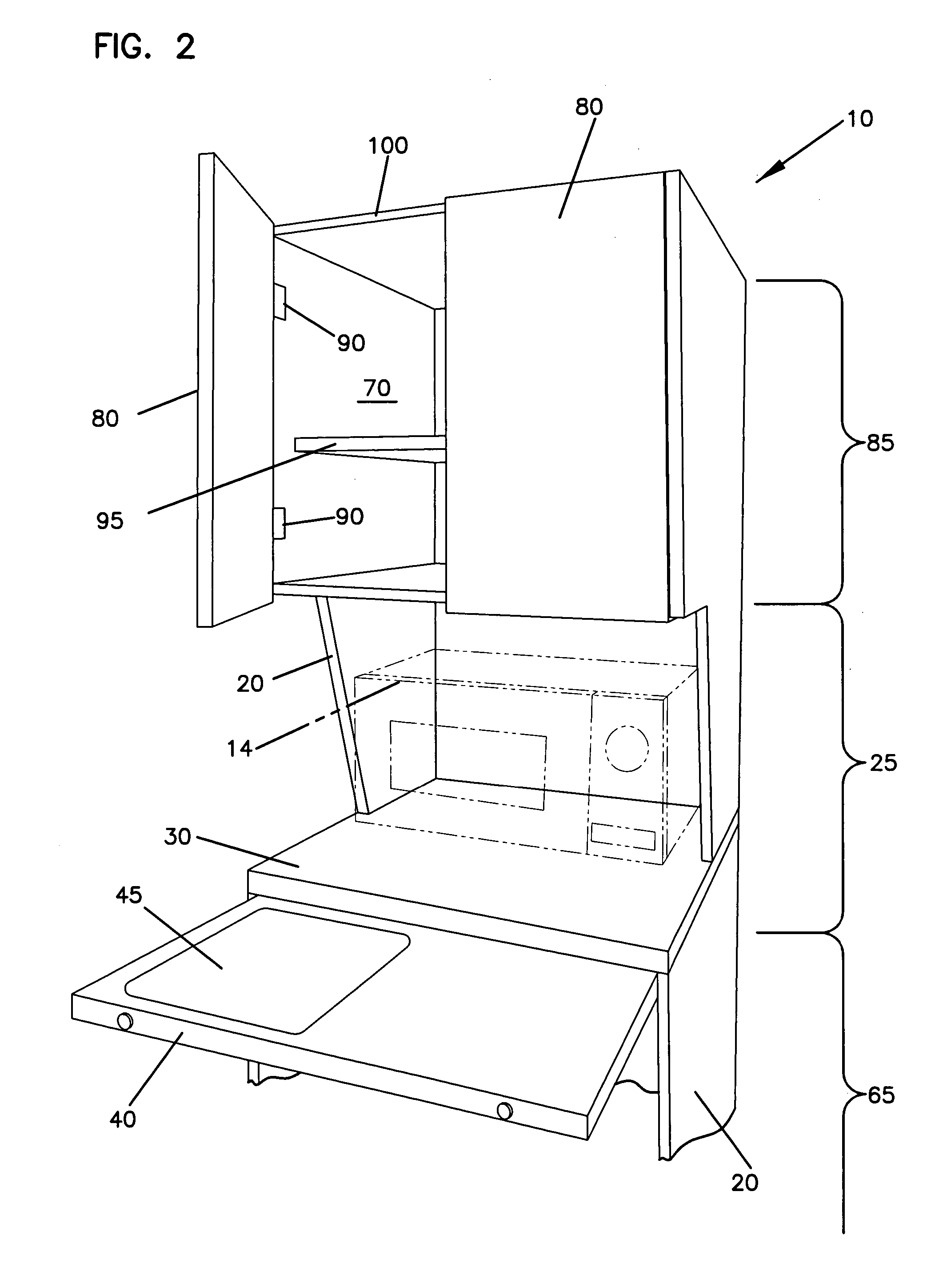 Cabinet apparatus for kitchen utensils and appliances