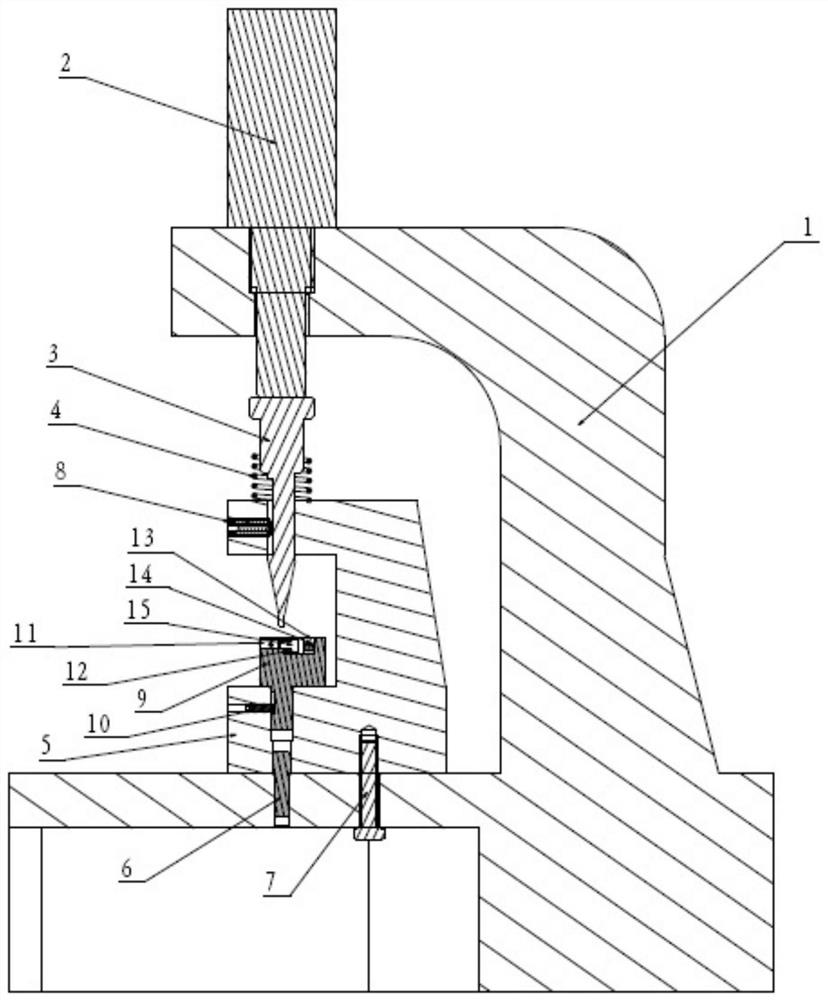 Self-locking machining device for gas compressor rotor blade locking block