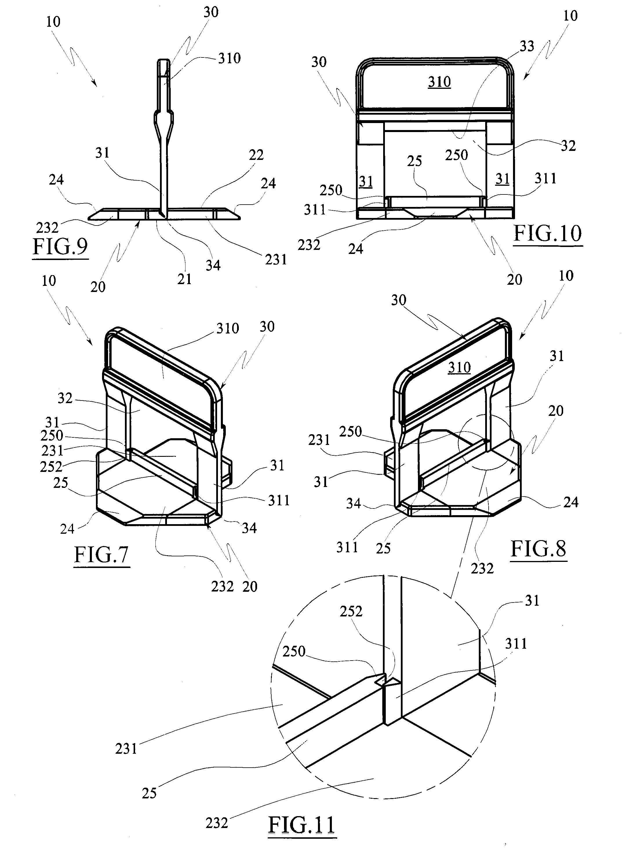 Levelling spacer device for laying slab products for cladding surfaces