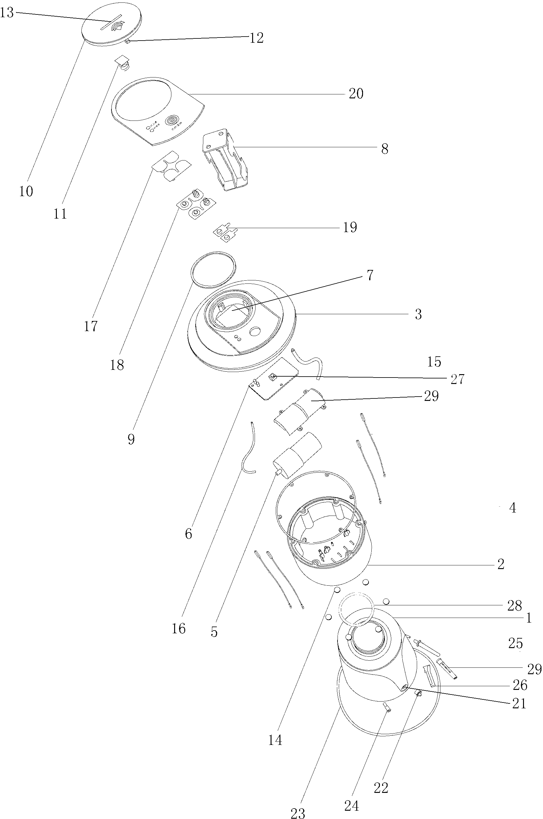 Enemator with embedded-type power supply sealing structure