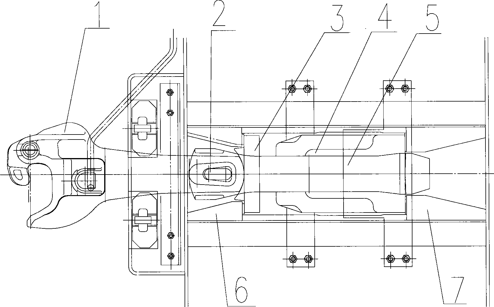 Coupler, slave plate and coupler buffering mechanism
