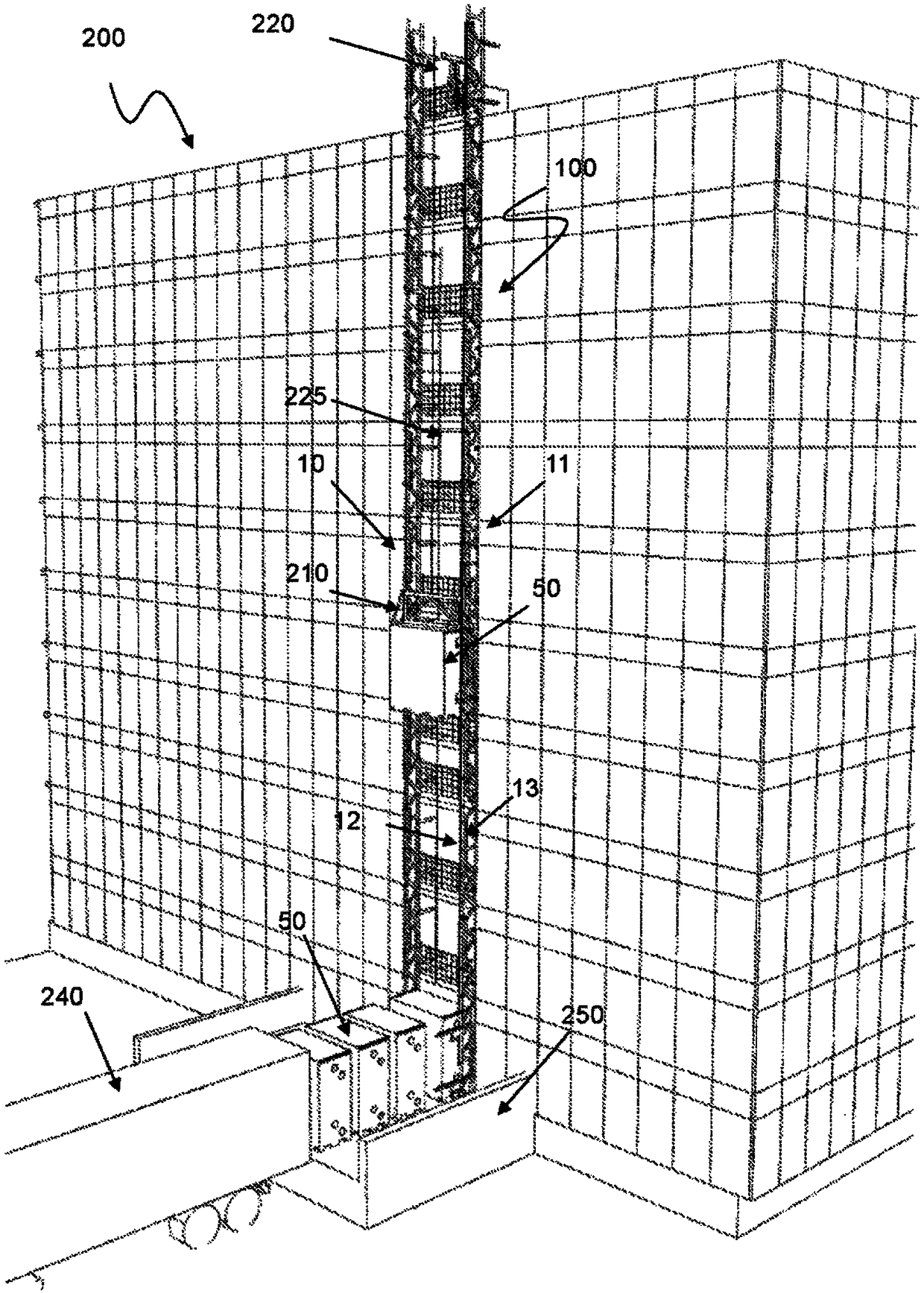 Transport arrangement and container for transporting objects in building