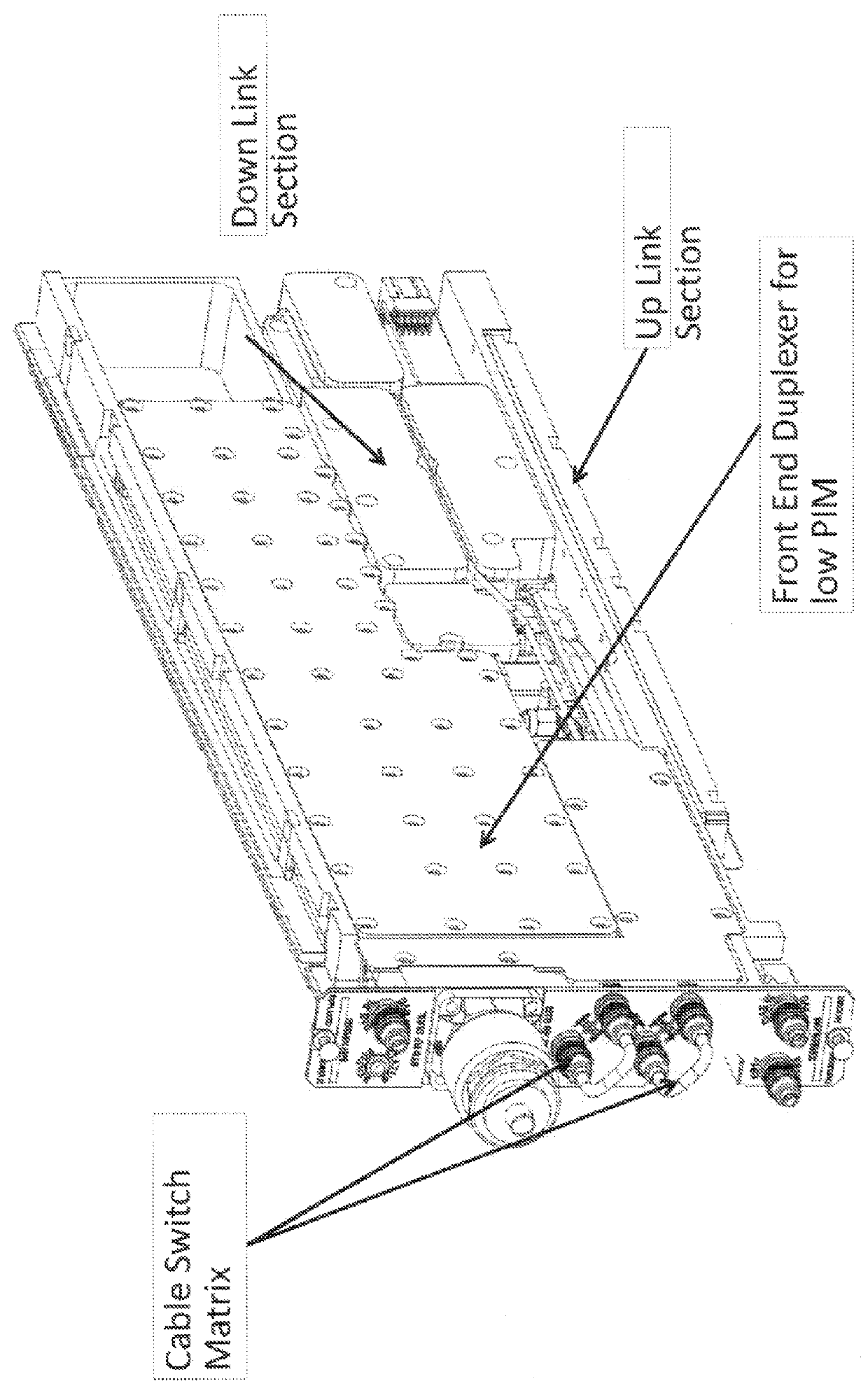 Modular design of a high power, low passive intermodulation, active universal distributed antenna system interface tray